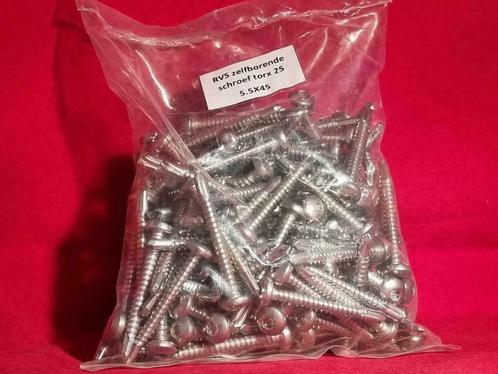 Zelf borende RVS torx/ 6k schroef €7,50 per zakje/kg, Doe-het-zelf en Verbouw, IJzerwaren en Bevestigingsmiddelen, Schroeven, Zo goed als nieuw