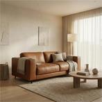 Leren bank Clear - 2,5 zits - Elegance Cognac (cognac) -, Huis en Inrichting, Banken | Bankstellen, Bohemian, Eigentijds, Modern, Retro, Vintage