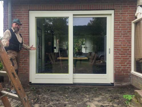 HOUTEN SCHUIFPUI nieuw via webwinkel snel leverbaar, Doe-het-zelf en Verbouw, Kozijnen en Schuifpuien, Inclusief glas, Nieuw, Hout