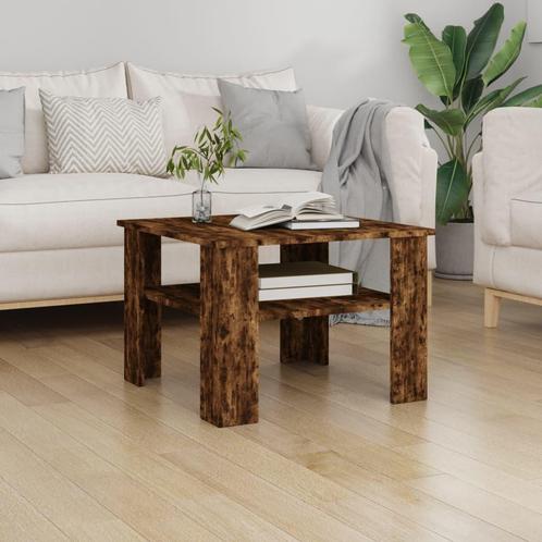 vidaXL Salontafel 60x60x42 cm bewerkt hout gerookt, Huis en Inrichting, Tafels | Salontafels, 50 tot 100 cm, Nieuw, Overige houtsoorten