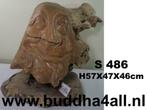 Teak houten tuinbeelden, gezicht houtwerk, carving faces, Tuin en Terras, Tuinbeelden, Ophalen of Verzenden, Nieuw, Hout, Overige typen