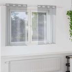 vidaXL Voile Gordijn 2 pcs Donkergrijs 140 x 140 cm, Verzenden, Nieuw, Grijs