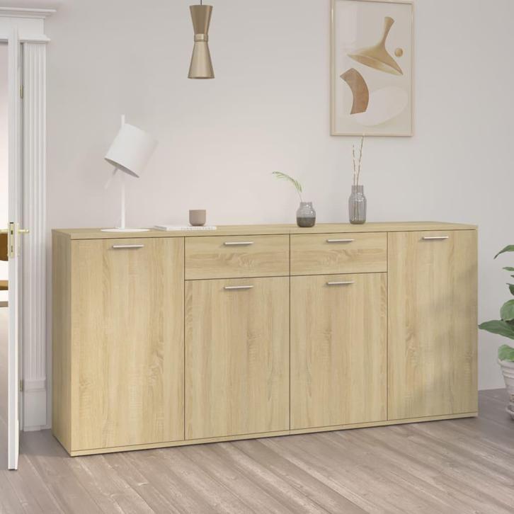vidaXL Dressoir 160x36x75 cm bewerkt hout sonoma, Huis en Inrichting, Kasten | Dressoirs, 25 tot 50 cm, Nieuw, 150 tot 200 cm
