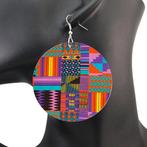 Paars / Roze kente - Afrikaanse oorbellen, Sieraden, Tassen en Uiterlijk, Oorbellen, Ophalen of Verzenden, Nieuw