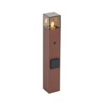 Industrieel buiten paaltje roestbruin met smoke glas 50cm, Nieuw, Minder dan 50 watt