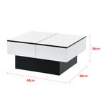 Salontafel Lens met opbergruimte 80x60x40 cm zwart en wit, Huis en Inrichting, Tafels | Salontafels, Verzenden, Nieuw