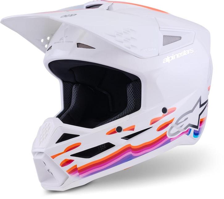 Alpinestars S-M3 Force Wit Multikleur Crosshelm, Motoren, Kleding | Motorhelmen, Heren, Nieuw met kaartje, Overige merken, Overige typen