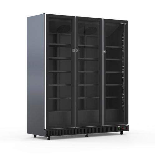 3-DEURS - GLASDEURKOELKAST - 1280 LITER - ZWART/ZWART, Zakelijke goederen, Horeca | Keukenapparatuur, Nieuw in verpakking, Koelen en Vriezen