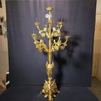 Kandelaber - Verguld brons - Bronzen kerk kandelaar, Antiek en Kunst