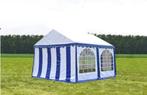 Premium Partytent PVC 4x4x2 mtr in Wit-Blauw (4x4 meter), Verzenden, Nieuw, 2 meter of meer, Partytent