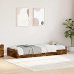 vidaXL Opbergbedframe met hoofdeinde Oud Hout 75 x 190 cm, Verzenden, Nieuw, Bruin, Hout