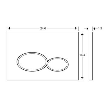 Bedieningsplaat Wiesbaden voor Geberit UP320 24,6x16,4 cm beschikbaar voor biedingen