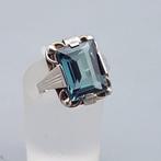 Zilver, Art Deco Blauw/Groene Spinel(Getest) - Ring, Antiek en Kunst, Kunst | Designobjecten