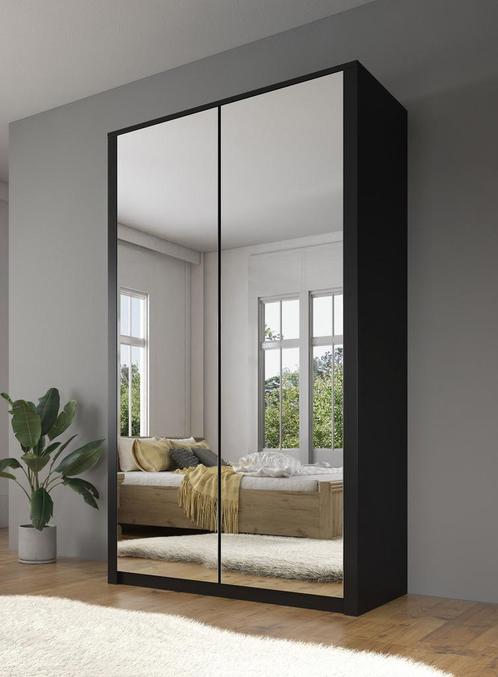 Kledingkast Malibu mat zwart 113 cm - Garderobekast, Huis en Inrichting, Kasten | Vitrinekasten, 50 tot 75 cm, Nieuw, 150 tot 200 cm