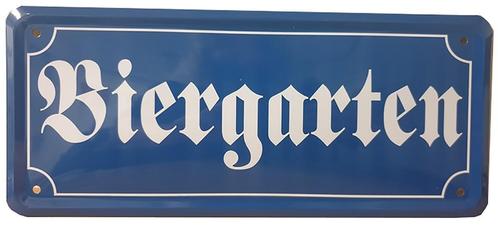 Biergarten klein reclamebord, Verzamelen, Merken en Reclamevoorwerpen, Nieuw, Ophalen of Verzenden