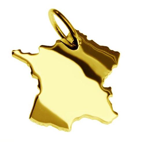 Gouden Landkaart Frankrijk ketting hanger, Sieraden, Tassen en Uiterlijk, Kettinghangers, Verzenden