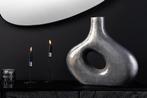 Handgemaakte vaas RING 40cm donkergrijs metalen decoratie, Huis en Inrichting, Woonaccessoires | Vazen, Ophalen of Verzenden, Nieuw