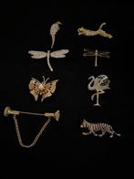 Set van 8 vintage dieren- en insectenbroches – circa, Antiek en Kunst