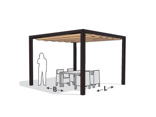 Nesling aluminium pergola optiva coolfit 402 x 402 sand, Tuin en Terras, Schaduwdoeken, Nieuw