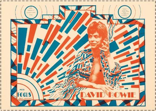 Posters - Poster Bowie, David - Horizontaal, Verzamelen, Muziek, Artiesten en Beroemdheden, Zo goed als nieuw, Verzenden