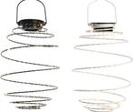 Solar lantern windlicht metaal diameter 16 cm wit rechts op, Ophalen of Verzenden, Nieuw