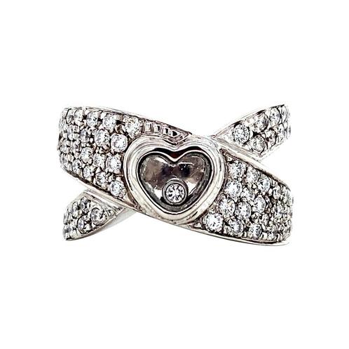 Witgouden Chopard ring met diamant 18 karaat, Sieraden, Tassen en Uiterlijk, Ringen, Wit, Zo goed als nieuw, Goud, Verzenden