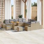 vidaXL 13-delige Tuinbankenset met kussens poly rattan, Verzenden, Nieuw, Rotan