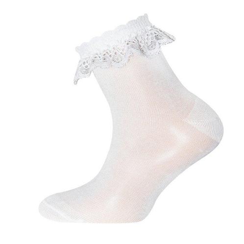 Sok wit met broderie randje-18/19 NIEUW, Kinderen en Baby's, Babykleding | Schoentjes en Sokjes, Meisje, Nieuw, Ophalen of Verzenden