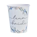 Bekers Team Bride 255ml 8st, Hobby en Vrije tijd, Feestartikelen, Verzenden, Nieuw