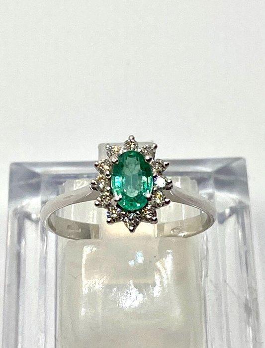 Zonder Minimumprijs - Ring Zilver Smaragd - Diamant, Sieraden, Tassen en Uiterlijk, Ringen