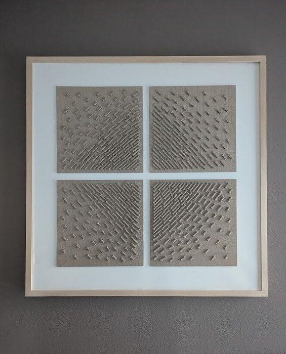 Ania Halbach - A linen composition on canvas, Antiek en Kunst, Kunst | Schilderijen | Modern