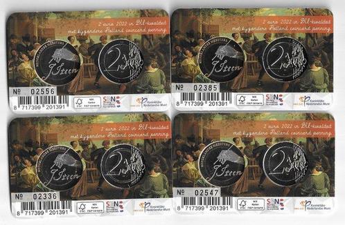 Nederland. 2 Euro 2022 Jan Steen (4 coincards) (Zonder, Postzegels en Munten, Munten | Europa | Euromunten