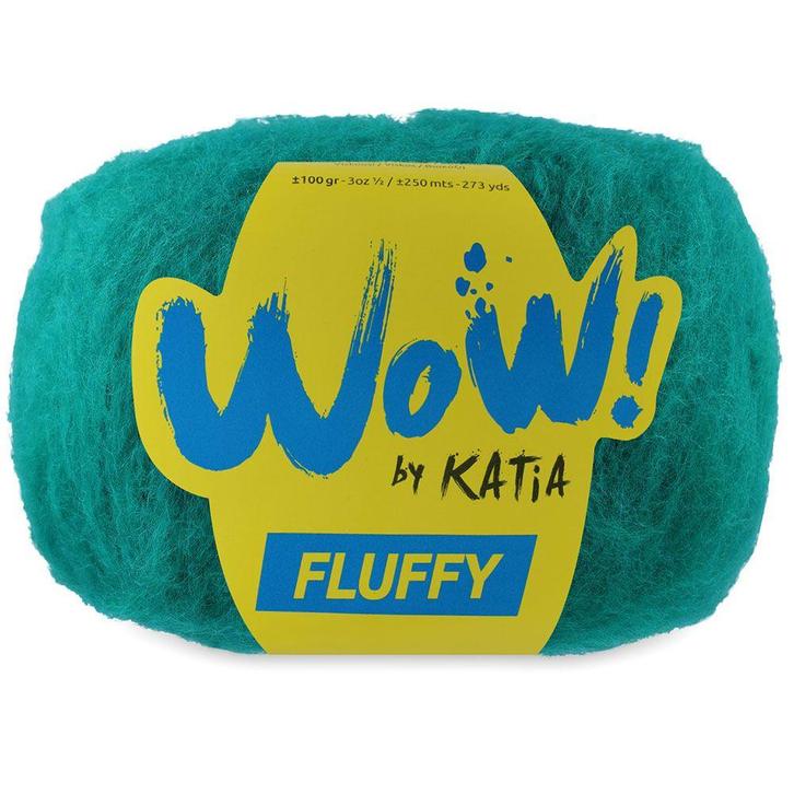 Katia WOW Fluffy - 97 Smaragdgroen - Mohair-Look Acryl/Wol, Hobby en Vrije tijd, Breien en Haken, Ophalen of Verzenden