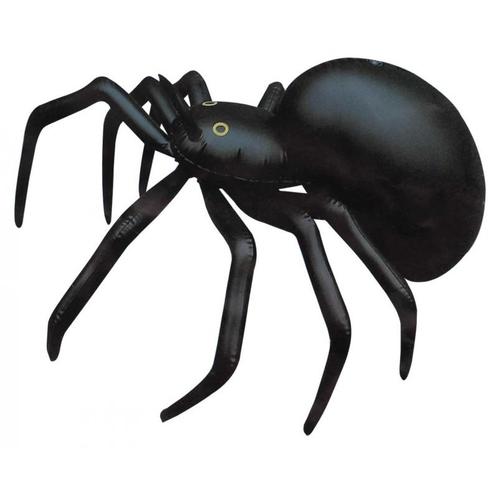 Zwarte opblaas spin 91 cm - Opblaas decoratie, Hobby en Vrije tijd, Feestartikelen, Verzenden