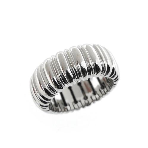 18 Krt. Witgouden ring met ribbels (exclusief, dames ring), Sieraden, Tassen en Uiterlijk, Ringen, Dame, Overige kleuren, 18 tot 19