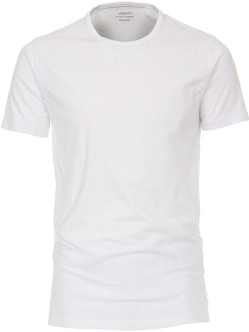 Venti Basis T-shirt Met Stretch Ronde hals Wit 2-Pack, Kleding | Heren, T-shirts, Wit, Nieuw, Verzenden