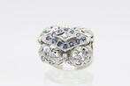 Ring - 18 karaat Witgoud Saffier - Diamant