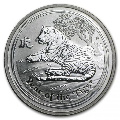 Lunar II - Year of the Tiger - 1/2 oz 2010 (50.035 oplage), Postzegels en Munten, Munten | Oceanië, Losse munt, Zilver, Verzenden