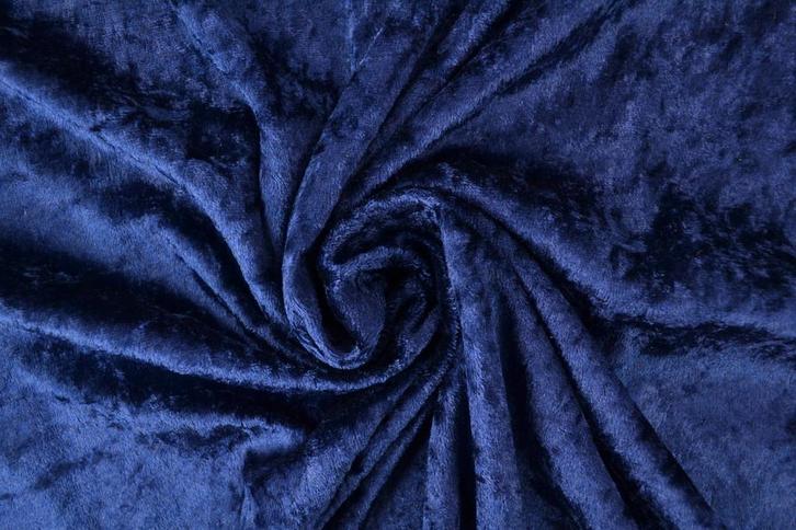 Crushed velvet stof - Marineblauw - Per meter, Hobby en Vrije tijd, Stoffen en Lappen, 120 cm of meer, 200 cm of meer, Blauw, Nieuw