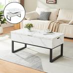 Salontafel Rauli marmerlook wit en zwart 100x50x47 cm [en.ca, Huis en Inrichting, Tafels | Salontafels, Verzenden, Nieuw