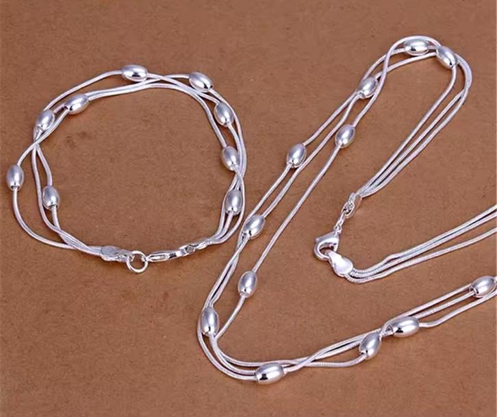 Zilver 925 sieraden set - ketting en armband - meerdere, Sieraden, Tassen en Uiterlijk, Armbanden