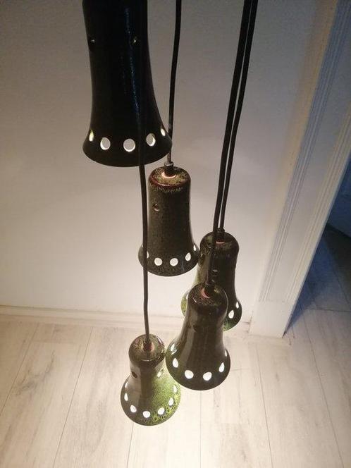 Plafondlamp - Keramiek - Vintage plafondlamp met vijf kelken, Antiek en Kunst, Kunst | Designobjecten