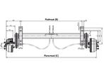 Torsie as geremd 1500kg KNOTT padmaat 1400mm / flens 1870mm, Ophalen of Verzenden, Nieuw