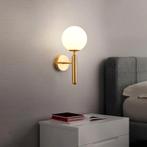 Moderne Glazen Wandlamp Messingkleur Met E27, Huis en Inrichting, Lampen | Wandlampen, Verzenden, Nieuw