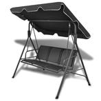 vidaXL Schommelbank met luifel zwart, Tuin en Terras, Tuinbanken, Verzenden, Nieuw