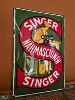 Oud emaille reclamebord singer nahmaschinen - Oud emaille, Antiek en Kunst