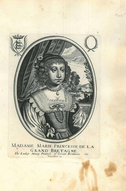 Portrait of Mary, Princess Royal and Princess of Orange, Antiek en Kunst, Kunst | Etsen en Gravures