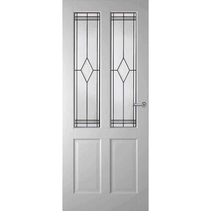 Weekamp binnendeur WK6542-A1 88x211,5 (Stomp, Glas in lood), Doe-het-zelf en Verbouw, Deuren en Horren, Nieuw, Glas, Hout, Binnendeur