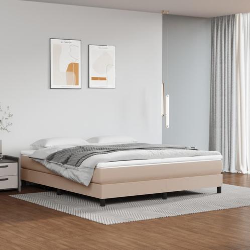 vidaXL Bedframe kunstleer cappuccinokleurig 180x200 cm, Huis en Inrichting, Slaapkamer | Bedden, 80 cm, 200 cm, Bruin, Eenpersoons