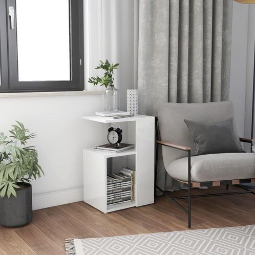 vidaXL Bijzettafel 36x30x56 cm bewerkt hout hoogglans wit, Huis en Inrichting, Tafels | Bijzettafels, Nieuw, Verzenden